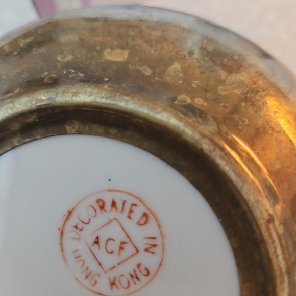 Gilt brass Antique China export marked brass porcelain Qing SALE- stamped - Picture 6 of 14